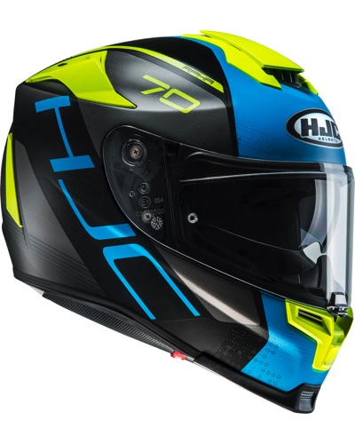 Casque Intégral Moto HJC RPHA 70 Vias bleu-jaune