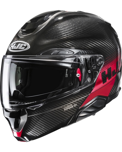 Casque Modulable Moto HJC RPHA-91 Carbon Elig noir-rouge