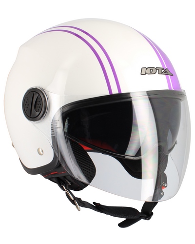 Casque Jet Moto IOTA DP10 LINES BLANC PEARL VIOLET