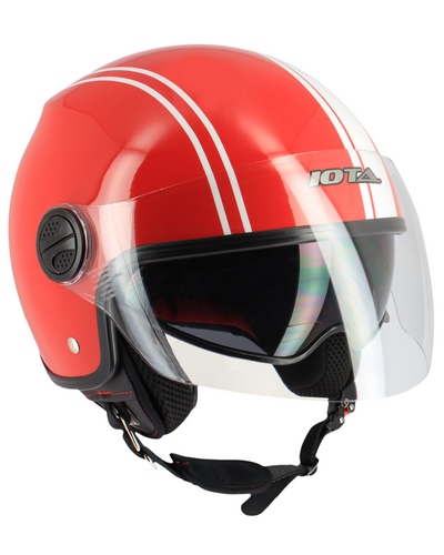 Casque Jet Moto IOTA DP10 LINES ROUGE BLANC