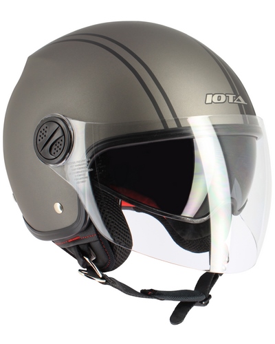 Casque Jet Moto IOTA DP10 LINES TITAN MAT NOIR