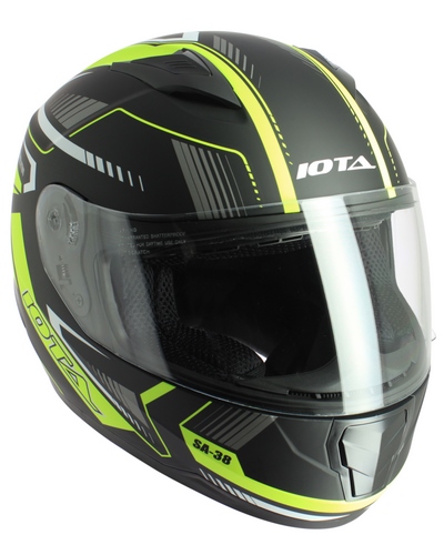 Casque Intégral Moto IOTA FP10 CALY NOIR MAT-JAUNE