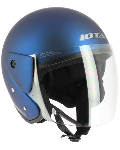 Casque Jet Moto IOTA OP02 VECTOR BLEU MAT