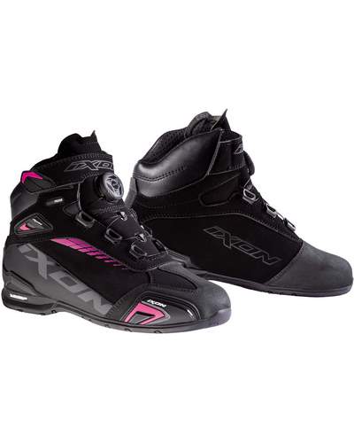 Baskets Moto IXON Bull CE WP lady noir-fushia