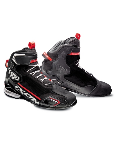 Baskets Moto IXON Bull Knit noir-rouge