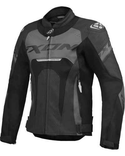 Blouson Cuir Moto IXON Cuir Jackal noir