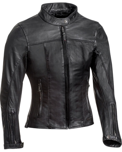 Blouson Cuir Moto IXON Cuir lady Crank noir