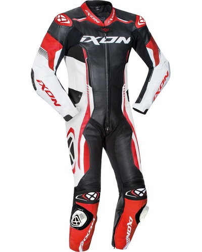 Combinaison Cuir Moto IXON Cuir Vortex 2 noir-rouge