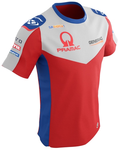 T-Shirt Moto IXON Pramac Replica 22 rouge-bleu