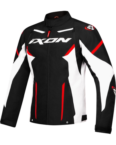 Blouson Textile Moto IXON Striker noir-rouge fluo