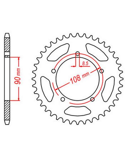 Couronne Moto JT Couronne acier JTR1022.42