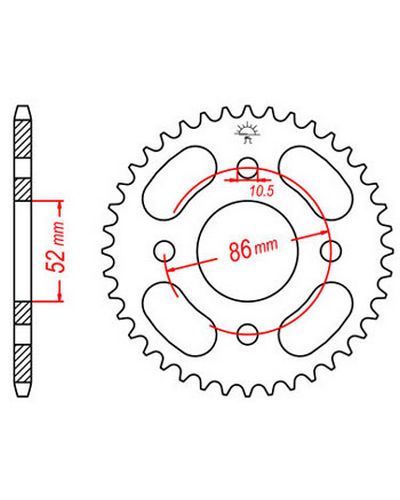 Couronne Moto JT Couronne acier JTR1071.30