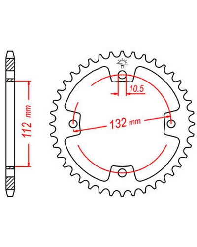 Couronne Moto JT Couronne acier JTR1072.38