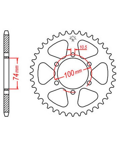 Couronne Moto JT Couronne acier JTR1073.46