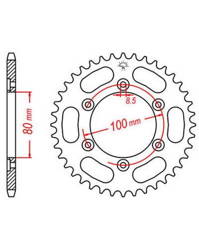 Couronne Moto JT Couronne acier JTR1076.48