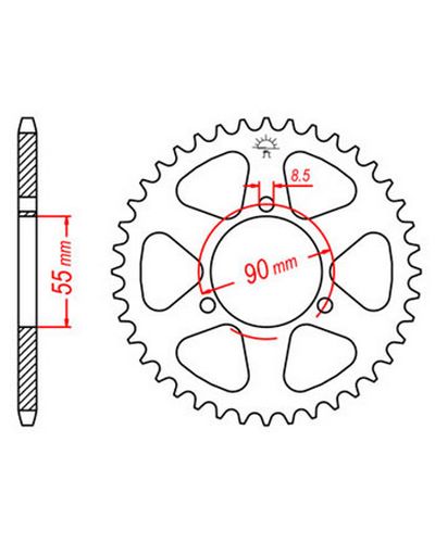 Couronne Moto JT Couronne acier JTR1077.47