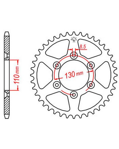 Couronne Moto JT Couronne acier JTR1079.62