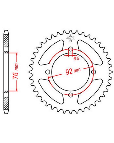 Couronne Moto JT Couronne acier JTR1080.39