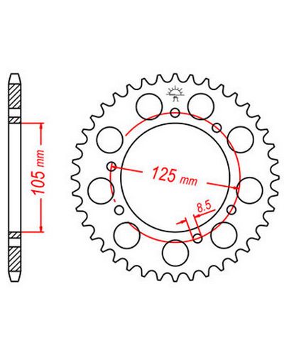 Couronne Moto JT Couronne acier JTR1131.50