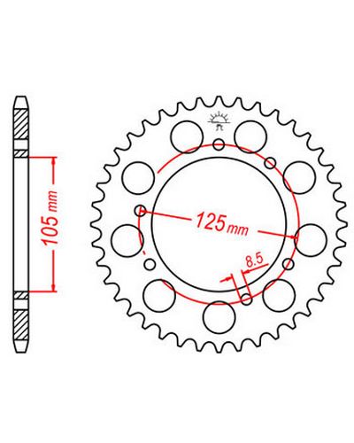 Couronne Moto JT Couronne acier JTR1134.48