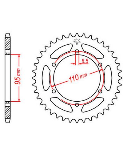 Couronne Moto JT Couronne acier JTR1163.45