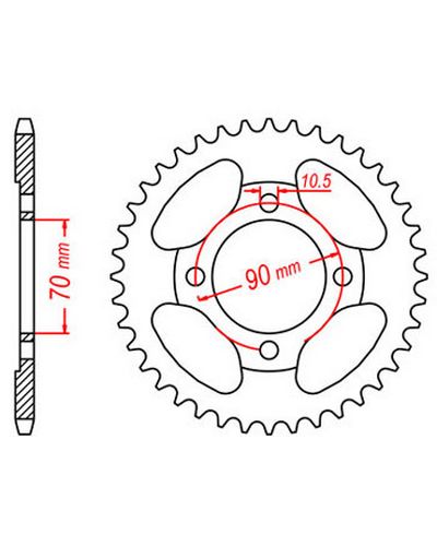 Couronne Moto JT Couronne acier JTR1203.42