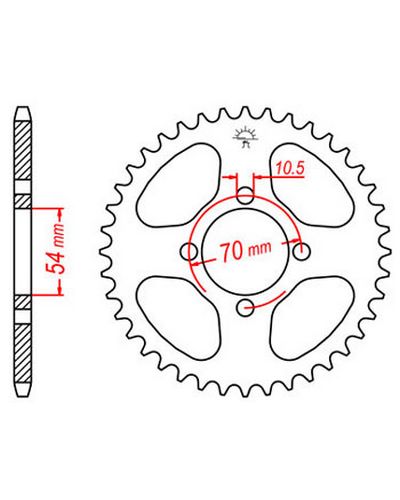 Couronne Moto JT Couronne acier JTR1206.42