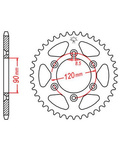 Couronne Moto JT Couronne acier JTR1207.39