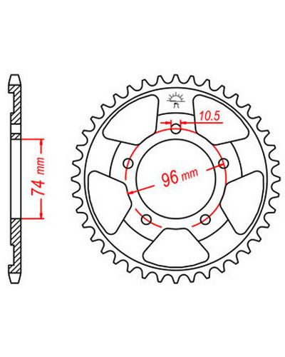 Couronne Moto JT Couronne acier JTR1209.41