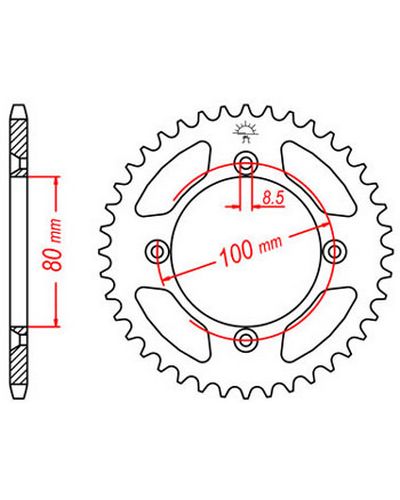 Couronne Moto JT Couronne acier JTR1214.45