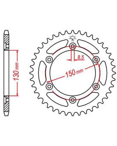 Couronne Moto JT Couronne acier JTR1244.51