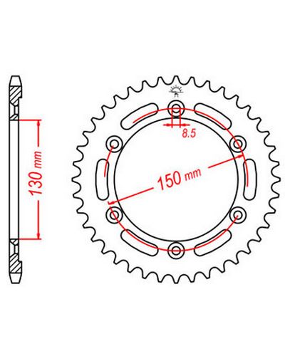 Couronne Moto JT Couronne acier JTR1249.51