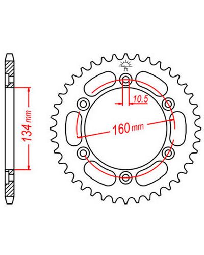 Couronne Moto JT Couronne acier JTR1308.42