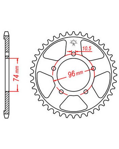 Couronne Moto JT Couronne acier JTR1313.40