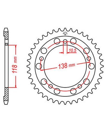 Couronne Moto JT Couronne acier JTR1314.39