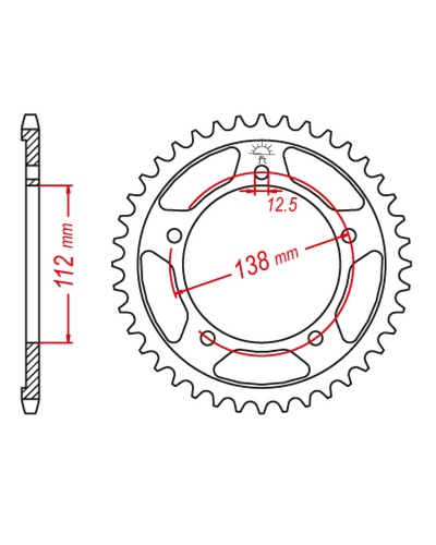 Couronne Moto JT Couronne acier JTR1316.38