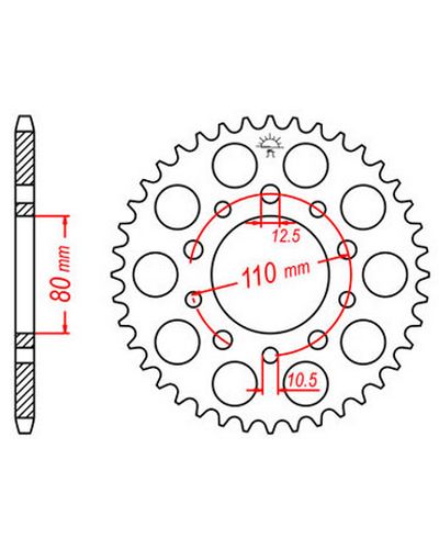 Couronne Moto JT Couronne acier JTR1332.36