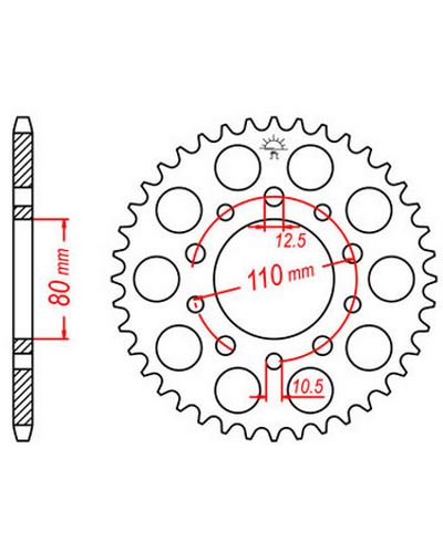 Couronne Moto JT Couronne acier JTR1334.34