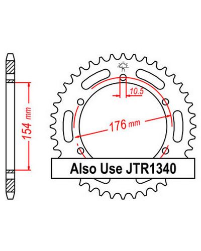 Couronne Moto JT Couronne acier  JTR1342.43