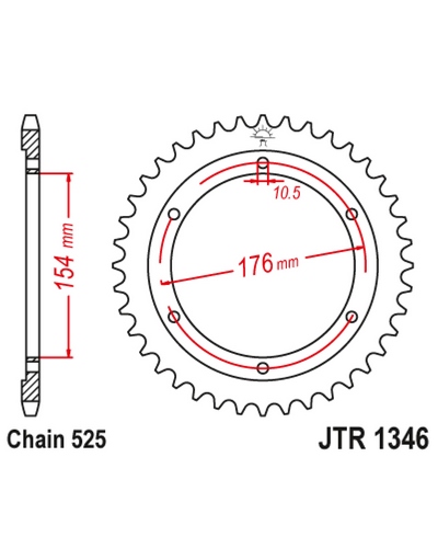 Couronne Moto JT Couronne acier JTR1346.44