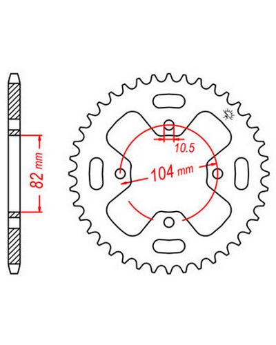 Couronne Moto JT Couronne acier JTR1351.40