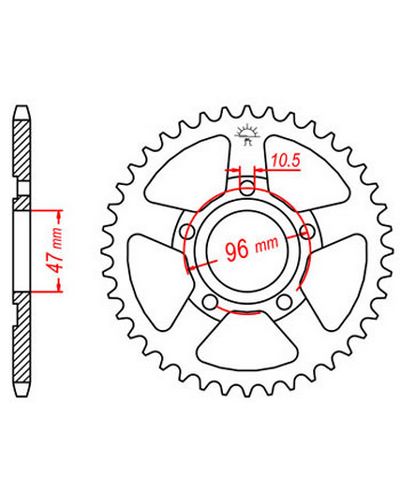 Couronne Moto JT Couronne acier JTR1353.35