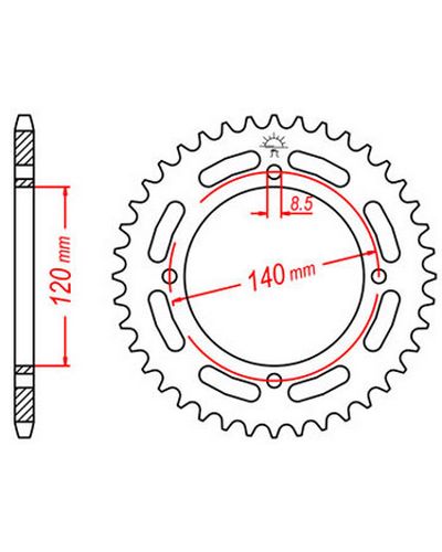 Couronne Moto JT Couronne acier JTR1413.39