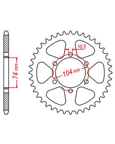 Couronne Moto JT Couronne acier JTR1458.40