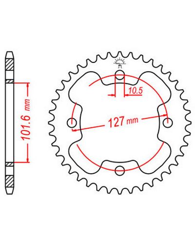 Couronne Moto JT Couronne acier JTR1480.37