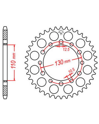 Couronne Moto JT Couronne acier JTR1486.40