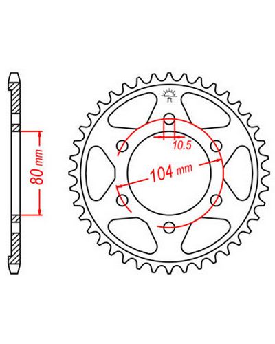 Couronne Moto JT Couronne acier JTR1489.42