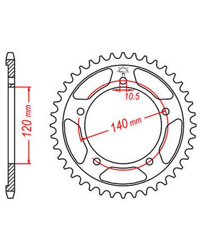 Couronne Moto JT Couronne acier JTR1800.40