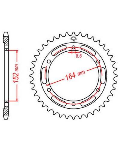 Couronne Moto JT Couronne acier JTR1839.55