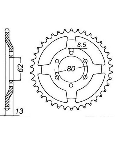 Couronne Moto JT Couronne acier JTR1869.45